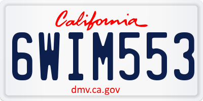 CA license plate 6WIM553