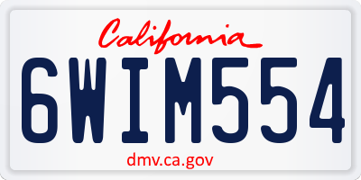 CA license plate 6WIM554