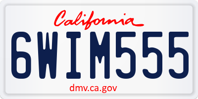 CA license plate 6WIM555