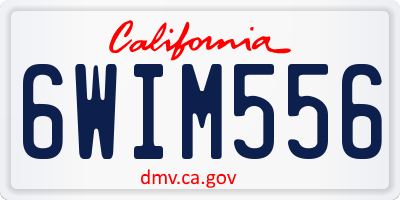 CA license plate 6WIM556