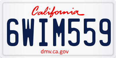 CA license plate 6WIM559