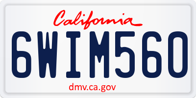 CA license plate 6WIM560