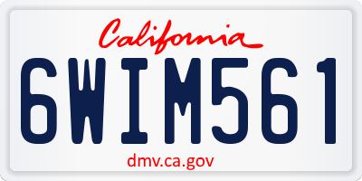 CA license plate 6WIM561