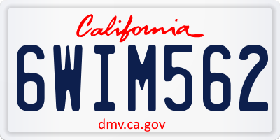 CA license plate 6WIM562