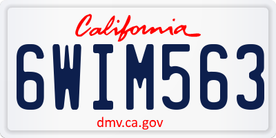 CA license plate 6WIM563