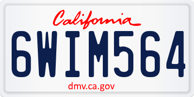 CA license plate 6WIM564