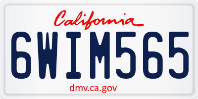 CA license plate 6WIM565