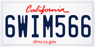 CA license plate 6WIM566