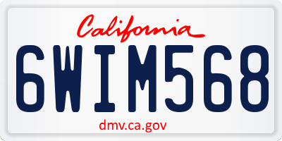 CA license plate 6WIM568