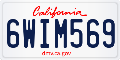 CA license plate 6WIM569