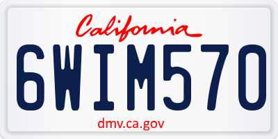 CA license plate 6WIM570