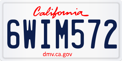 CA license plate 6WIM572