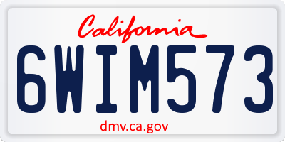 CA license plate 6WIM573