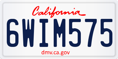 CA license plate 6WIM575