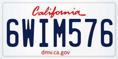 CA license plate 6WIM576