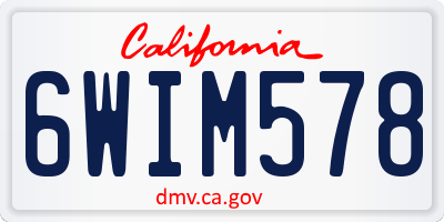 CA license plate 6WIM578