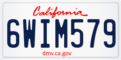 CA license plate 6WIM579