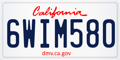 CA license plate 6WIM580
