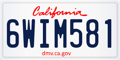 CA license plate 6WIM581