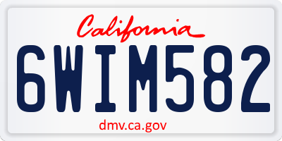 CA license plate 6WIM582