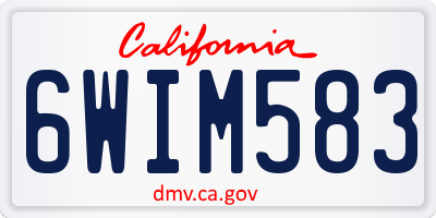 CA license plate 6WIM583
