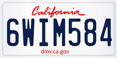 CA license plate 6WIM584