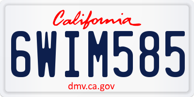 CA license plate 6WIM585