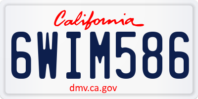 CA license plate 6WIM586