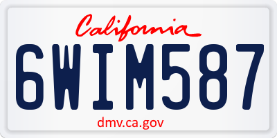CA license plate 6WIM587