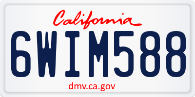 CA license plate 6WIM588