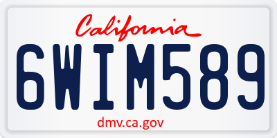 CA license plate 6WIM589