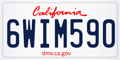 CA license plate 6WIM590