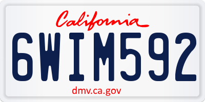 CA license plate 6WIM592