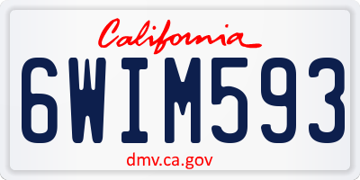 CA license plate 6WIM593