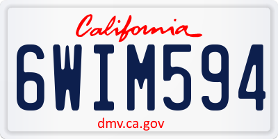 CA license plate 6WIM594