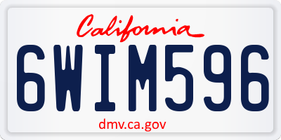 CA license plate 6WIM596