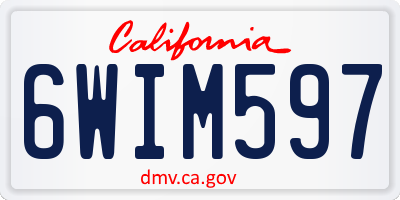 CA license plate 6WIM597