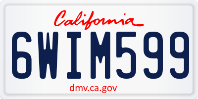 CA license plate 6WIM599