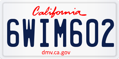 CA license plate 6WIM602