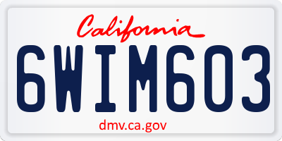 CA license plate 6WIM603