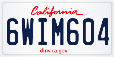 CA license plate 6WIM604