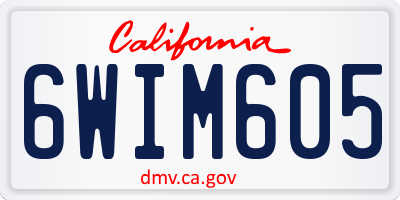 CA license plate 6WIM605