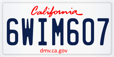 CA license plate 6WIM607