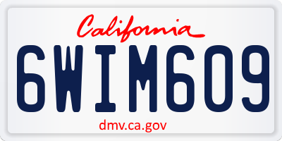 CA license plate 6WIM609