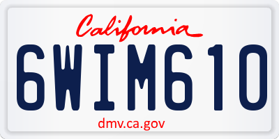 CA license plate 6WIM610
