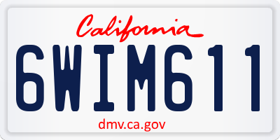 CA license plate 6WIM611