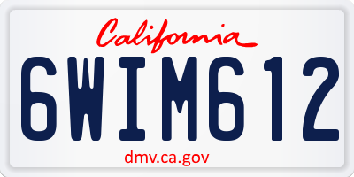 CA license plate 6WIM612