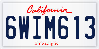 CA license plate 6WIM613