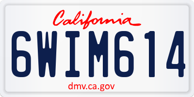 CA license plate 6WIM614