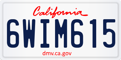 CA license plate 6WIM615
